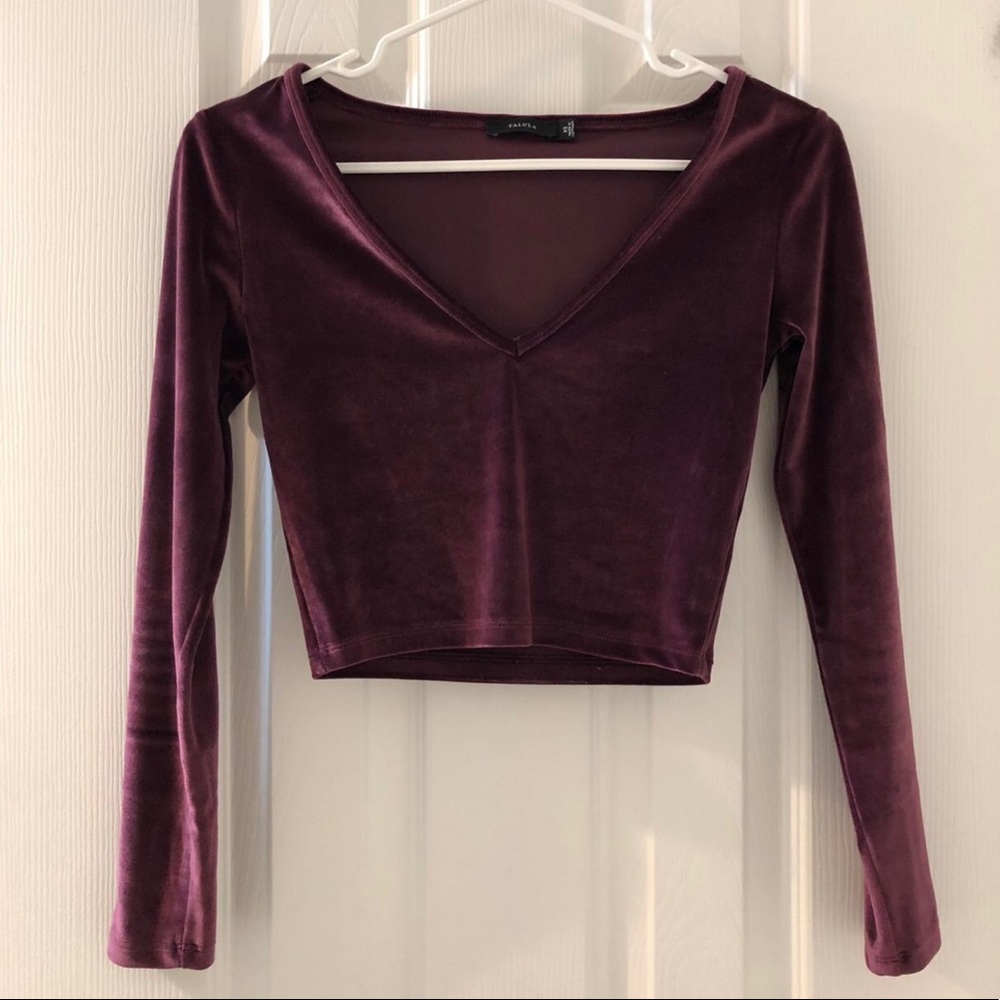 Aritzia Talula Velvet Drop Top